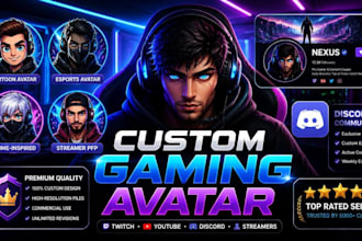 draw custom gaming avatar twitch pfp and streamer profile picture