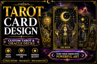 design custom tarot cards, oracle cards and tarot deck illustrations