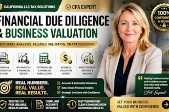 do financial due diligence and business valuation, dcf model and KPI analysis