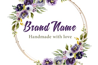 make elegant floral logo design for feminine and any graphics design