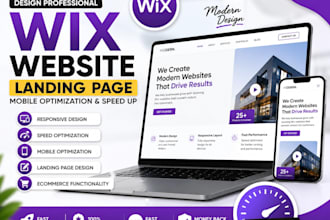 design wix website, landing page, mobile optimization, speed up