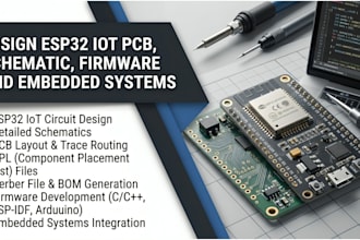 design esp32 iot pcb, schematic, firmware and embedded systems
