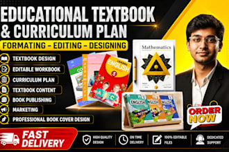 design, format, and write educational textbook, workbook and curriculum plans