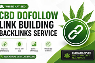 build white hat SEO high da quality cbd dofollow link building backlinks service