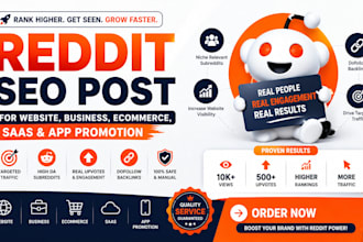 do reddit seo post promote crypto business ecommerce ai app promotion and saas