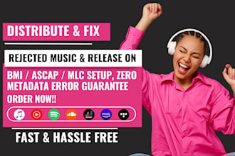 music manager, fix and distribute music on distrokid, cd baby, tunecore, ditto