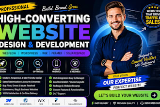 do webflow website figma wix  wordpress framer squarespace cms landing page seo