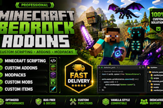 build custom minecraft plugin, bedrock addons and minecraft, modpack for java