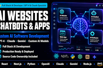 build your ai powered website, chatbot, web app or custom ai software