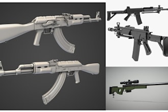 create 3d weapon model, stylized 3d weapon props and assets for videogames