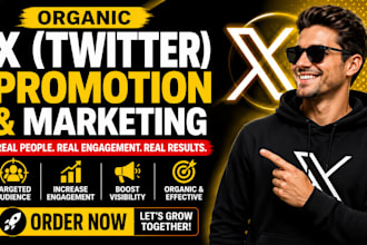 do organic x promotion, x marketing twitter x marketing