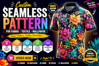 create custom seamless pattern design for fabric, textile and wallpaper