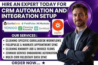 setup gorilladesk fieldpulse markate cleaning knowify zenmaid CRM automation