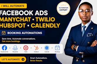automate facebook ads manychat twilio hubspot calendly booking automations