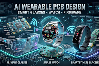 design ai smart glasses, smart watch, wearable pcb and embedded firmware