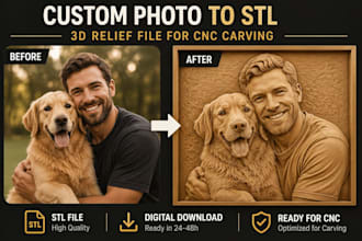 convert your photo to a 3d stl relief for cnc and 3d printing