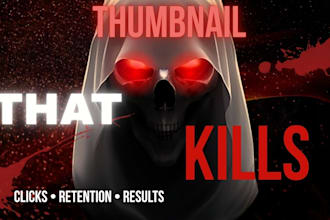 design creepy youtube thumbnail for horror videos and gaming content