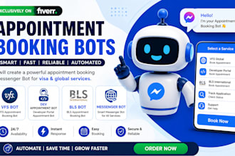 dev appointment bot,vfs bot,booking bot,bls appointment,messenger chatbot