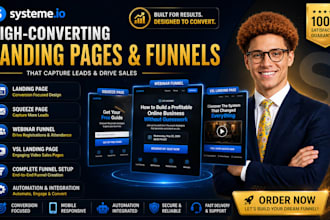 do systeme io landing page squeeze page funnel, webinar funnel, vsl landing page