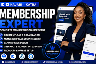 do kajabi katra online membership course upload, membership page login redesign