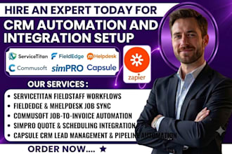 integrate servicetitan fieldedge mhelpdesk commusoft simpro capsule CRM workflow