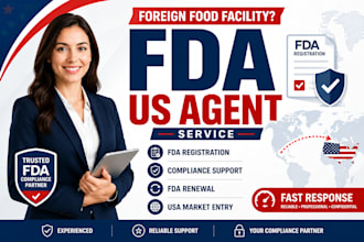 be your fda US agent for food, supplement and cosmetic compliance