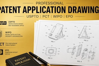 patent drawing uspto utility patent figures technical illustration cad drawings
