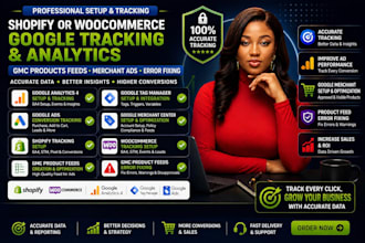 do shopify or woocommerce google tracking analytics, gmc products feeds merchant