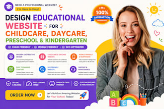 design educational website for childcare daycare preschool kingdergarten website