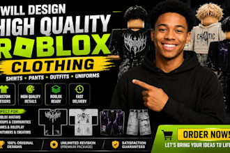 create high quality custom roblox clothing design