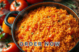 write an authentic jollof rice and chicken recipe