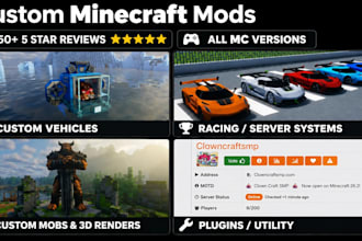 develop complex minecraft mods, plugins, forge, fabric, more