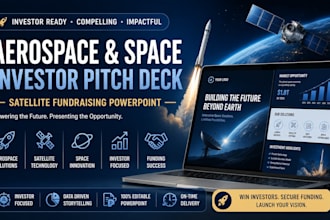 create aerospace, space investor pitch deck, satellite fundraising powerpoint