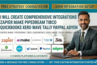 integrate zapier make pipedream tibco quickbooks xero wave tally paypal adyen