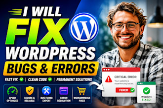 fix wordpress issues, wordpress bug fix, fix wordpress error, wordpress fix