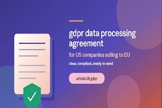 draft a gdpr data processing agreement dpa for US companies selling to eu custom