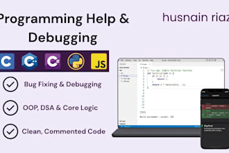 code in c, c sharp, cpp, python, javascript, react, and node for your project