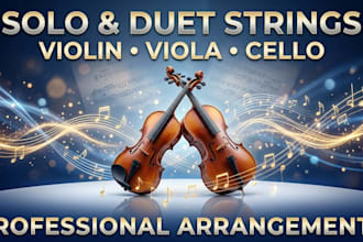 create solo and duet violin viola cello string arrangements