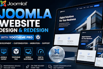 design or redesign joomla website with yootheme pro, joomla expert developer