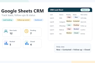 create a google sheets CRM to track leads and follow ups