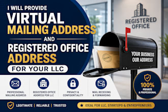 provide virtual mailing address and registered office address for your llc