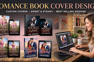 design KDP book cover paperback cover ebook cover romance book cover in canva