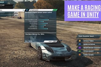 develop advance realistic manual car racing game in unity