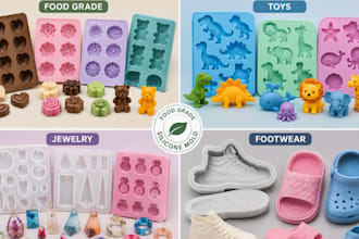 custom food grade silicone molds for cakes, chocolates, candles and resin