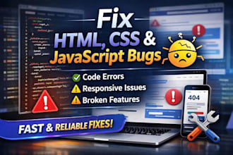 fix HTML CSS and javascript bugs and responsive issues