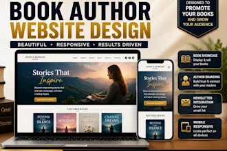 design author website, book author website, ebook website, author landing page