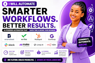 automate smartsheet wrike hubspot gumloop slack make lindy ai n8n make workflows