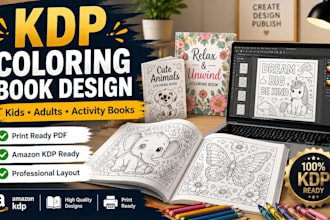 design kdp coloring book, kids activity book and printable pages