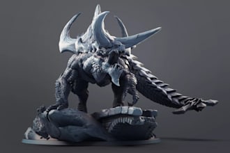 sculpt fantasy miniature, figurine, creature and stl model for 3d printing