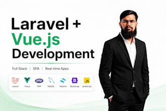 build a laravel vue js full stack web application, dashboard or saas